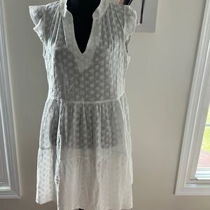 white dress/beach cover up. Size medium- runs big brand. Brand new.